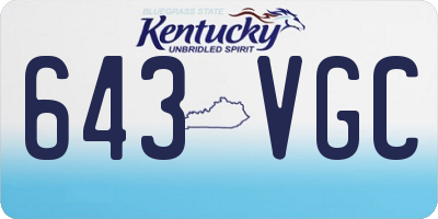 KY license plate 643VGC