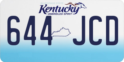 KY license plate 644JCD