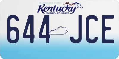 KY license plate 644JCE