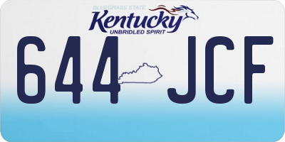 KY license plate 644JCF