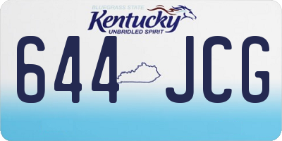 KY license plate 644JCG