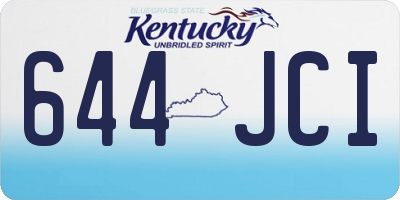 KY license plate 644JCI