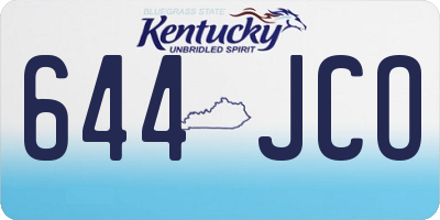 KY license plate 644JCO