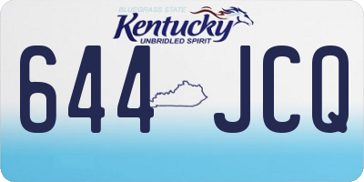 KY license plate 644JCQ