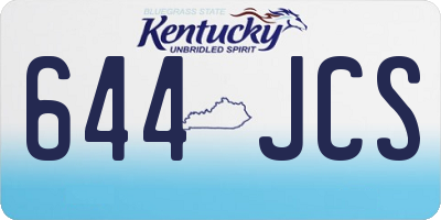 KY license plate 644JCS