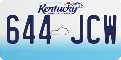 KY license plate 644JCW