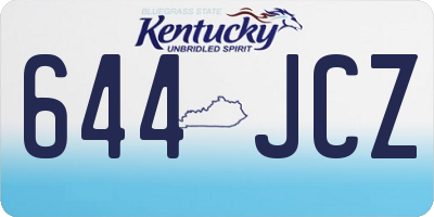 KY license plate 644JCZ