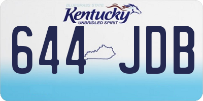 KY license plate 644JDB
