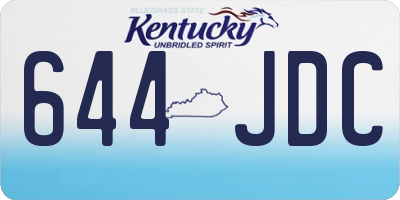 KY license plate 644JDC