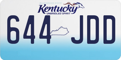 KY license plate 644JDD