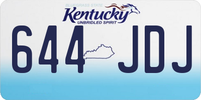 KY license plate 644JDJ