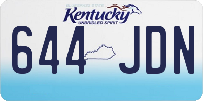 KY license plate 644JDN
