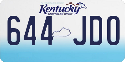 KY license plate 644JDO