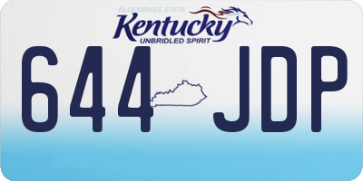 KY license plate 644JDP