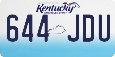 KY license plate 644JDU
