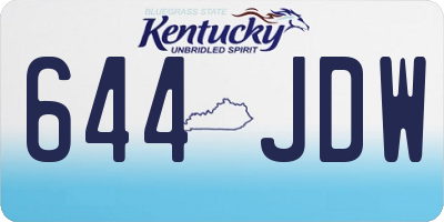 KY license plate 644JDW