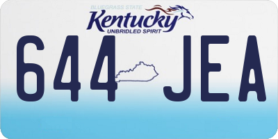 KY license plate 644JEA