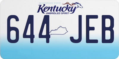 KY license plate 644JEB