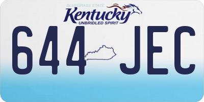 KY license plate 644JEC