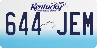 KY license plate 644JEM