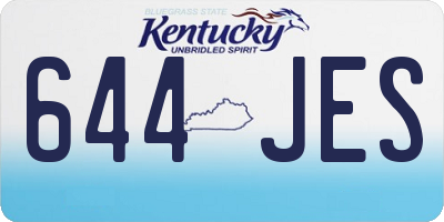 KY license plate 644JES