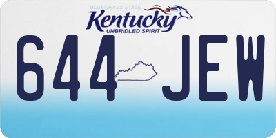 KY license plate 644JEW