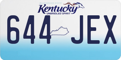 KY license plate 644JEX