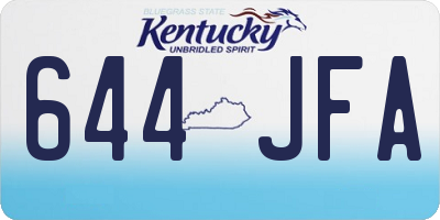 KY license plate 644JFA