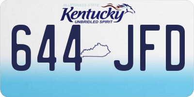KY license plate 644JFD