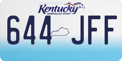 KY license plate 644JFF