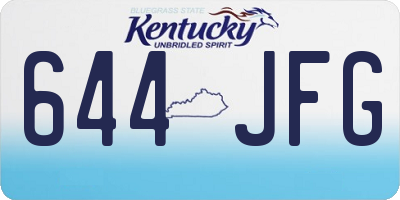 KY license plate 644JFG
