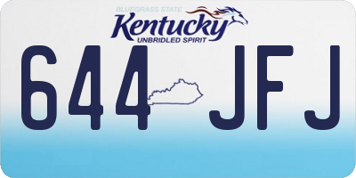 KY license plate 644JFJ
