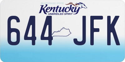 KY license plate 644JFK