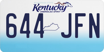 KY license plate 644JFN