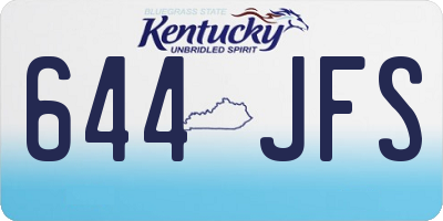 KY license plate 644JFS