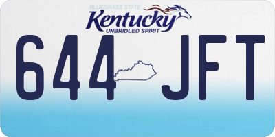 KY license plate 644JFT