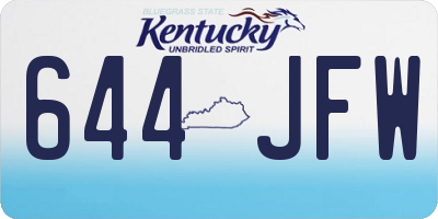 KY license plate 644JFW