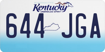 KY license plate 644JGA