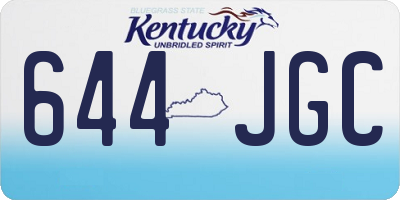 KY license plate 644JGC