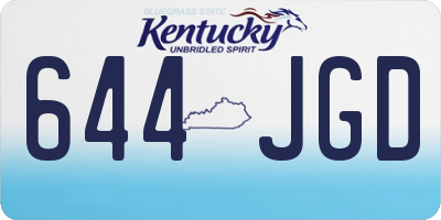 KY license plate 644JGD
