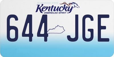KY license plate 644JGE