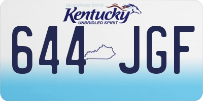 KY license plate 644JGF