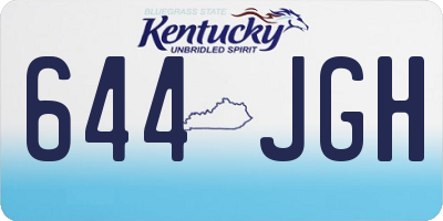 KY license plate 644JGH