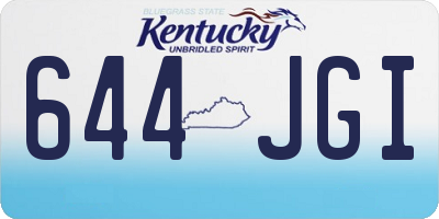 KY license plate 644JGI