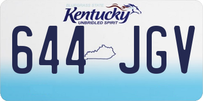 KY license plate 644JGV