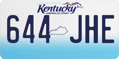 KY license plate 644JHE
