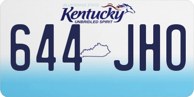 KY license plate 644JHO