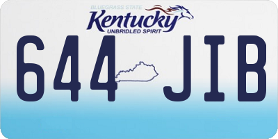 KY license plate 644JIB