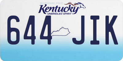 KY license plate 644JIK