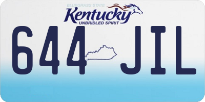 KY license plate 644JIL